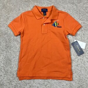 NEW Ralph Lauren Polo Kids 3 Toddler Coral Fish Short Sleeve Polo Shirt NWT READ